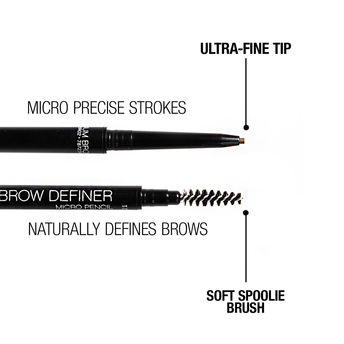 Palladio Beauty Brow Definer Pencil, Ultra Precise Twist-Up Eye Brow Pencil with Long-Staying Power, Spooley Brush Blends Color for Natural Finish, No