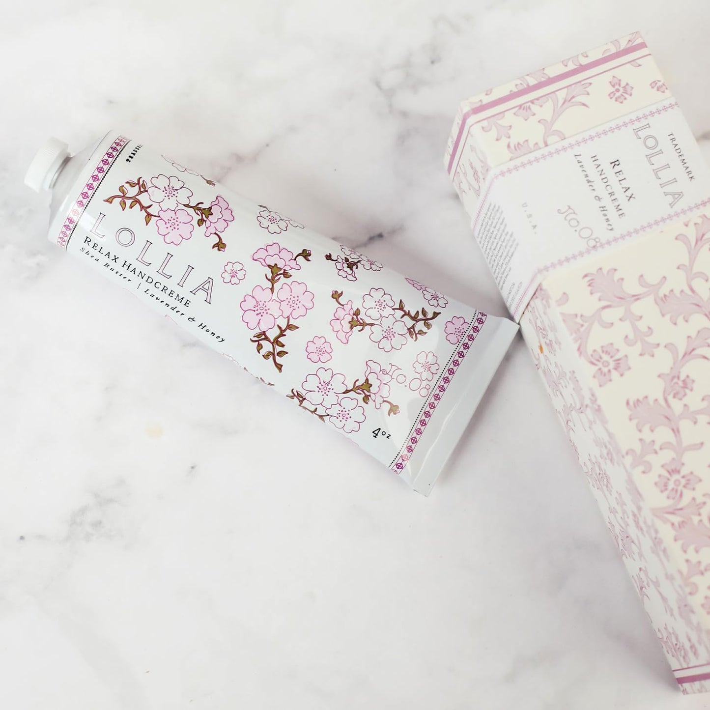 LOLLIA Relax Handcreme, 4 oz, Sugar Cane, Vanilla Bean, & Jasmine, Scented Hand Cream for Women, Moisturizing Lotion for Dry Hands, Quick Absorbing