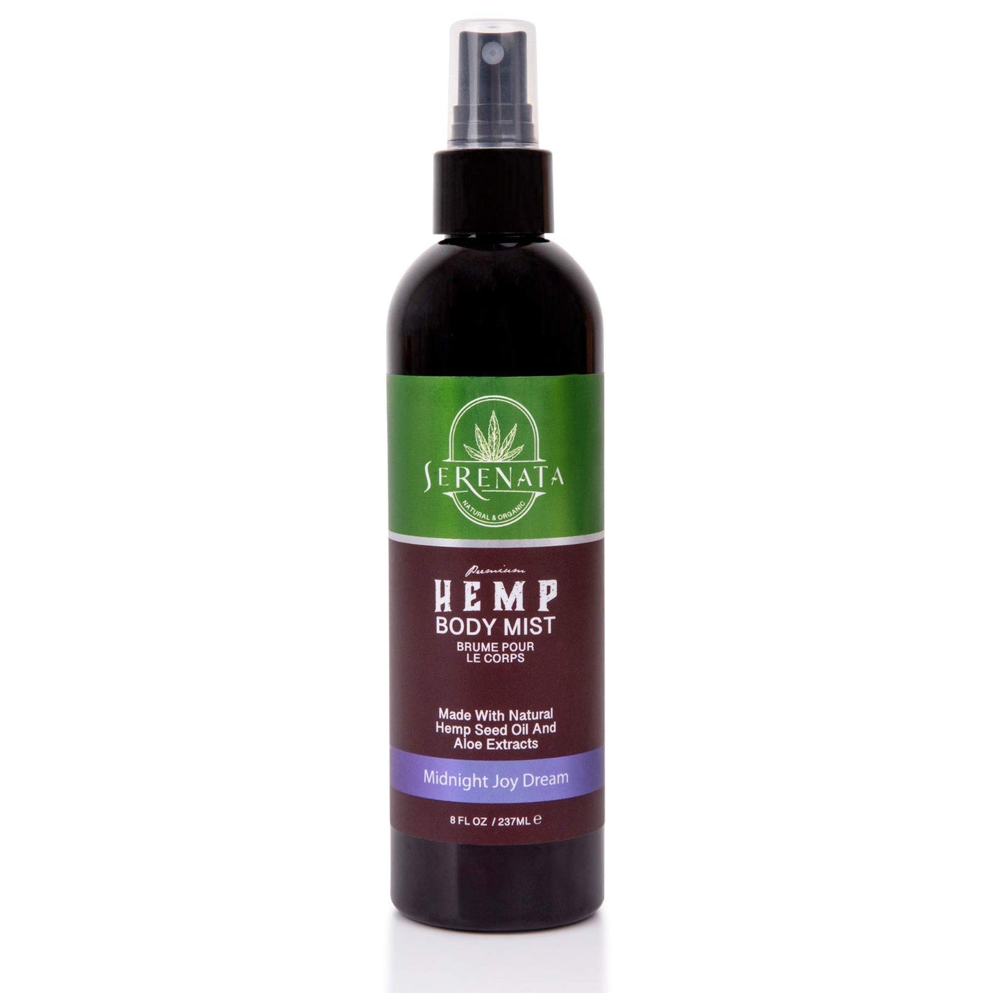 Natural and Organic Fragrance 8 Oz Body Mist Spray by Serenata - Vegan, Alcohol and Paraben Free, Headache Free, with Hemp Seed Oil and Aloe EDP Beauty & Personal Care Serenata