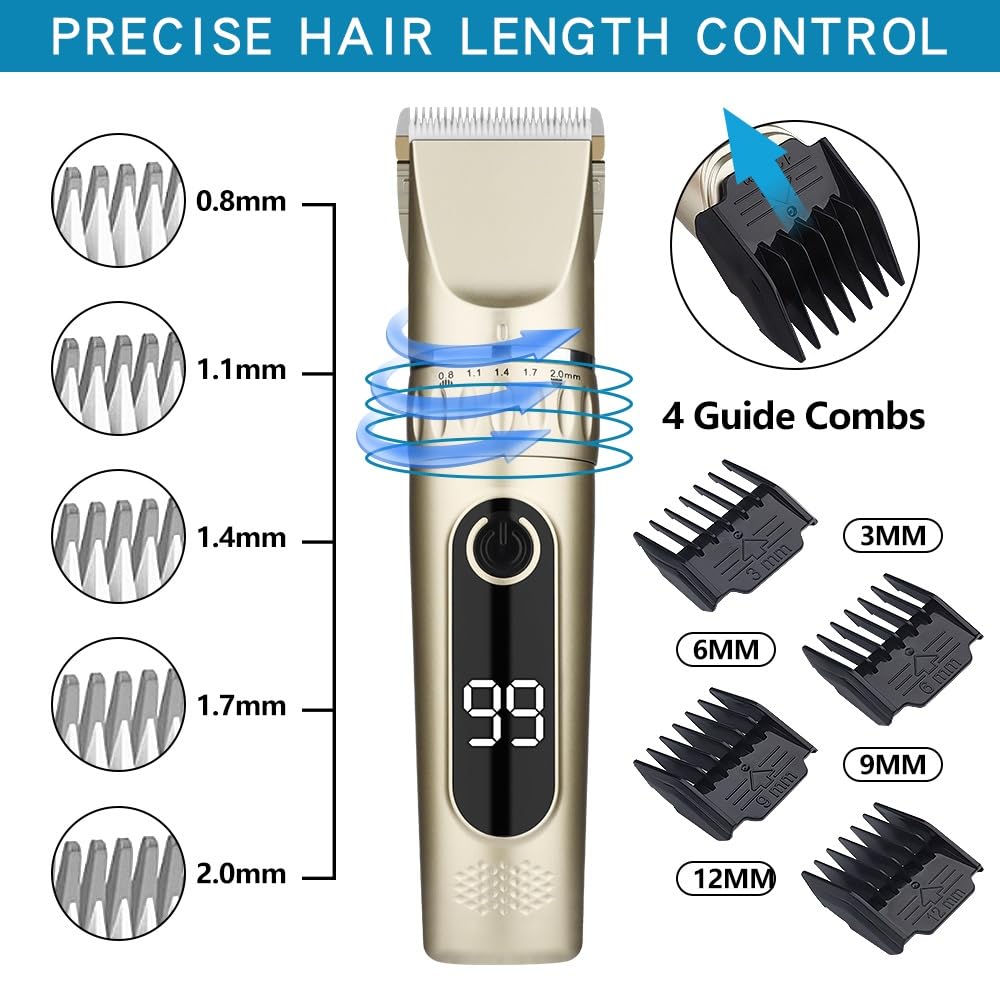 GLESVOWIO Hair Clipper Professional Cordless Elects for Men(Black) Beauty and Personal Care GLESVOWIO