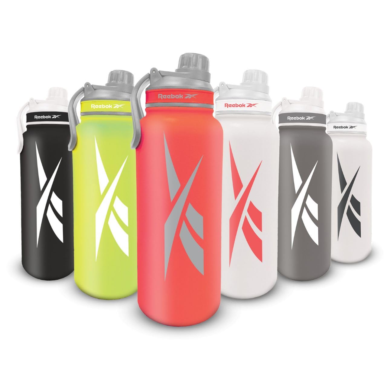 Reebok Stainless Steel Water Bottle With Athletic Design - Insulated Water Bottle 40 oz With Chug Lid - Double Wall Vaccum Insulated Sports Water