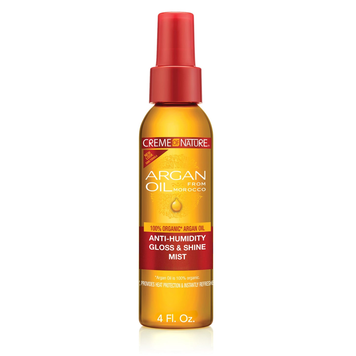 Creme of Nature Anti-Humidity Gloss & Shine Mist, Lightweight Frizz Control and Heat Protection, Infused with 100% Organic Argan Oil from Morocco, 4