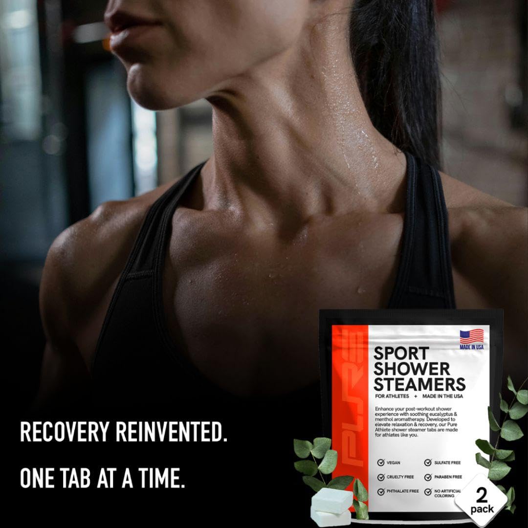 Sport Shower Steamers - USA Made with Natural Lavender Essential Oil, Aromatherapy, Stress and Sinus Relief, Muscle Recovery for Athletes, Best Beauty and Personal Care Pure Athlete