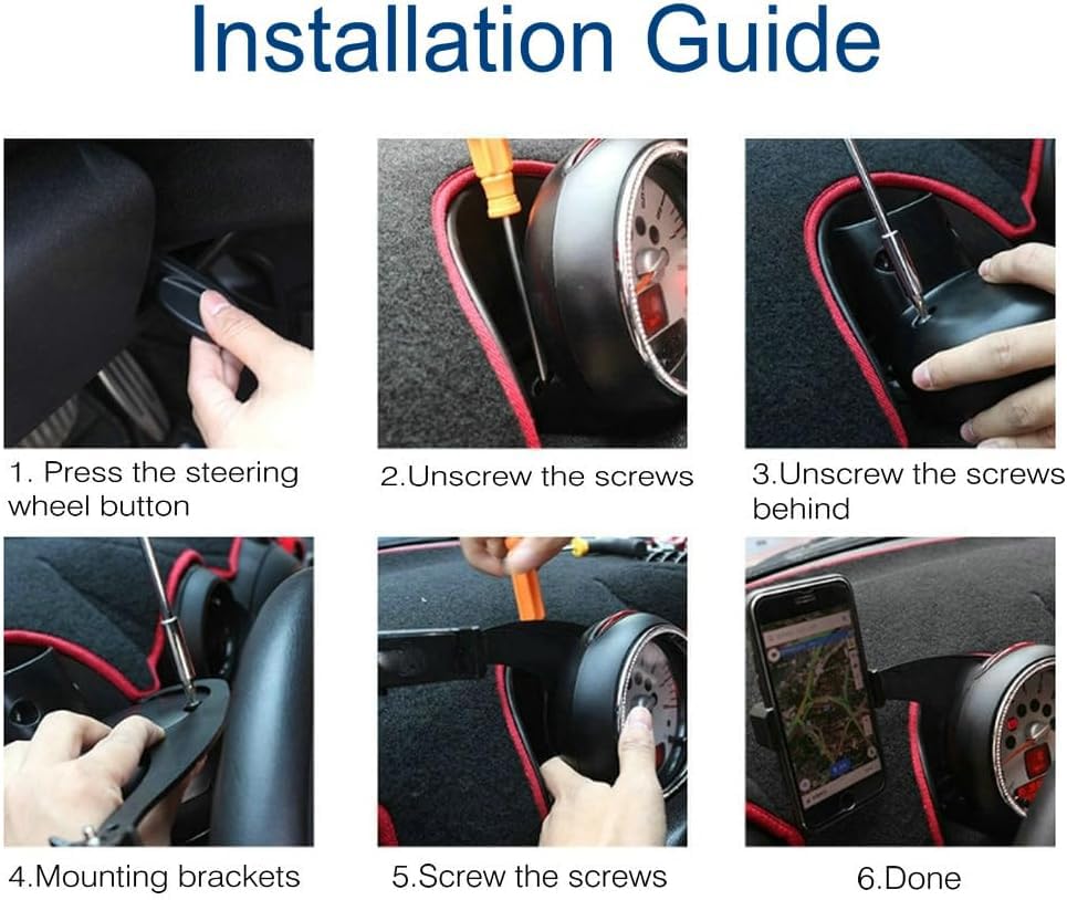 Lavitin Mobile Cell Phone Cup Mount Holder Compatible with Cooper F54 F55 F56 F57 F60 Clubman Hatchback Countryman with Cradle Rotatable Clip GPS…