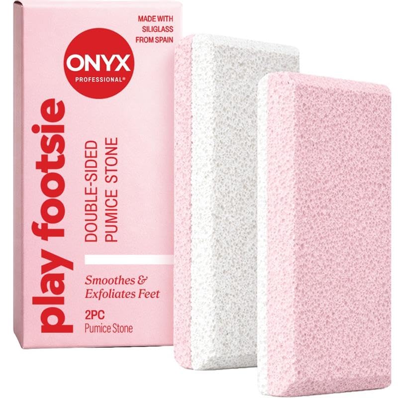 Onyx Professional Double Sided Pumice Stone, 2 Pack - 100% Siliglass Callus Remover for Feet, Elbows, Knees, Dead Skin, Heels, Hands, Foot File Beauty and Personal Care Onyx Professional Default Title
