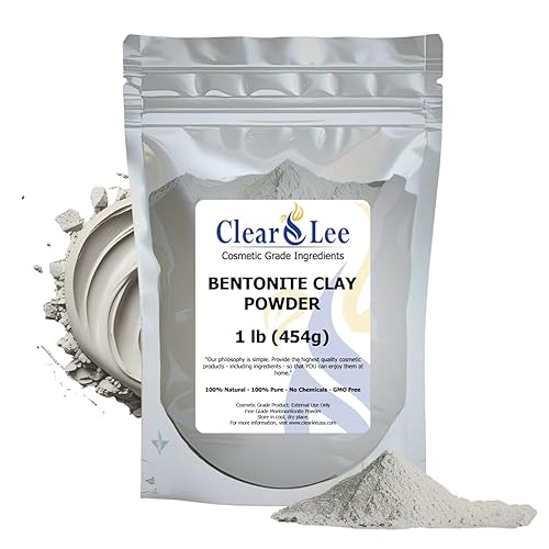 ClearLee Bentonite Clay Cosmetic Grade Powder - 100% Pure Natural Powder - Indian Clay - Great For Skin Detox, Rejuvenation, and More - Heal Damaged