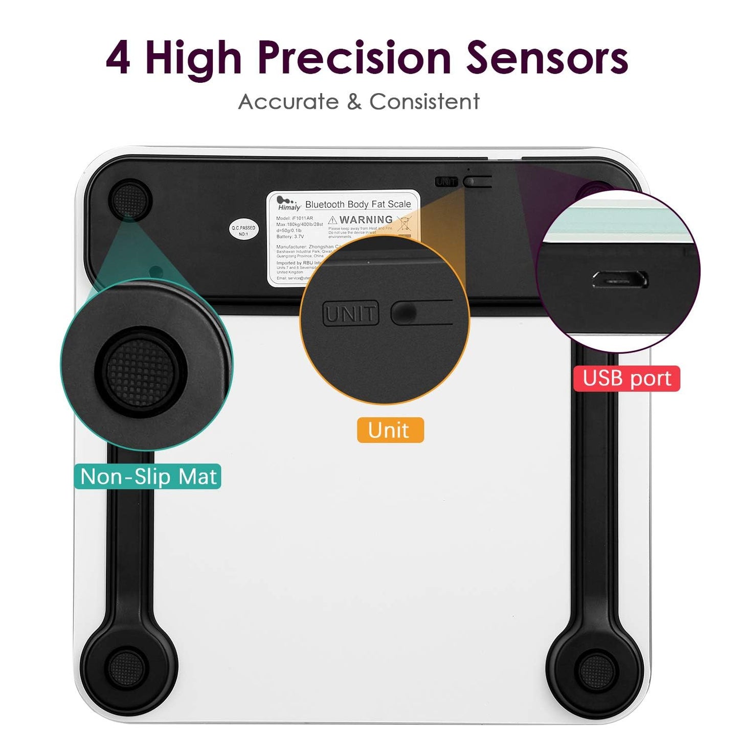 himaly USB Rechargeable Bathroom Scale for Body Weight, Digital Weight Scale Bluetooth for Accurate BMI Body Fat Scale Muscle Mass Composition…