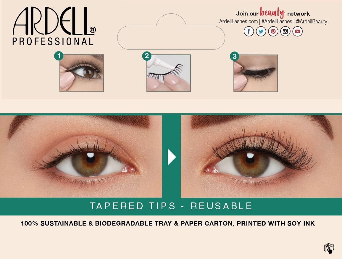 Ardell Eco Lashes 454, Light and Organic Cotton Band, Sustainable Fibers, 1-pair