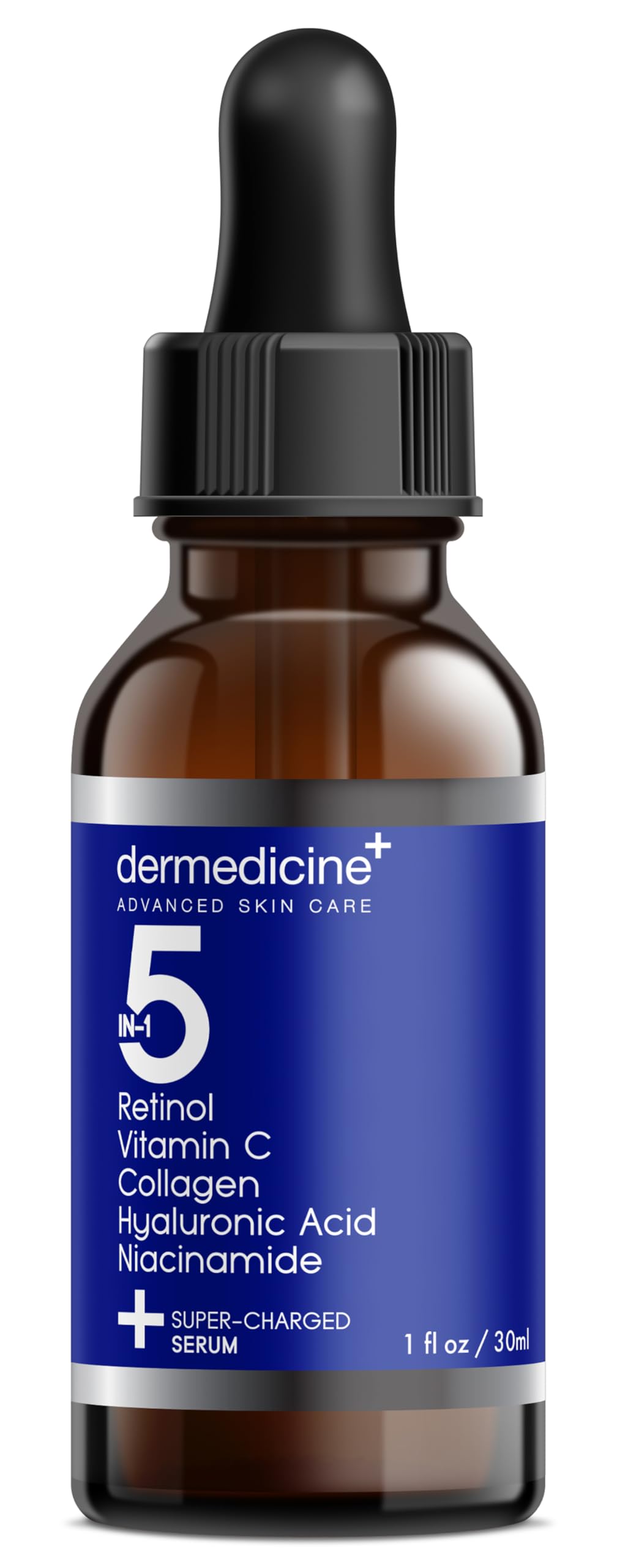 5 in 1 Potent Face Serum with Retinol, Vitamin C, Collagen, Hyaluronic Acid, Niacinamide | May Help Improve Appearance of Fine Lines and Reduce