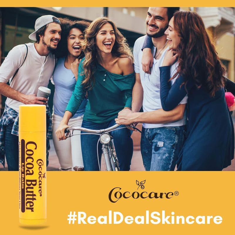 Cococare Cocoa Butter Lip Balm - The Little Yellow Stick - Conditions & Protects Lips with Hydrating Formula - Light Scent of Cocoa Butter - 0.15oz