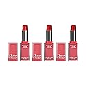 NICKA K NEW YORK Sheer Glaze Lipstick, Gloss, Balm, Tint, Buildable Color, Enhances Lips with a Dewy, Fresh Finish (Vivid Red 3 Pack)