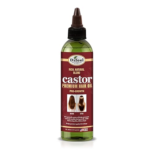 Difeel Pro-Growth Hair Oil - Premium 99% Natural Castor Oil for Hair Growth, 8 oz.