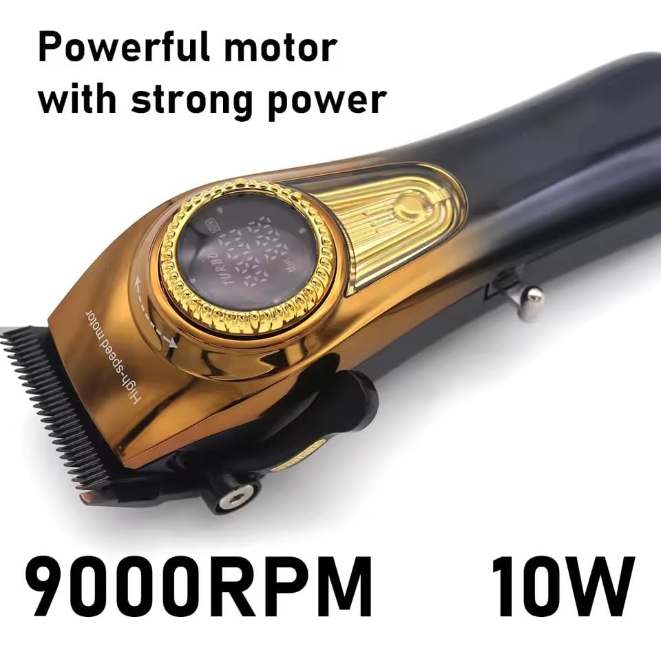GLESVOWIO Professional Hair Clippers for Men Electric Barber Clipperswith LED Display 6 Guide Combs Cordless Treimmer for Barbers Household Haircut Beauty and Personal Care GLESVOWIO