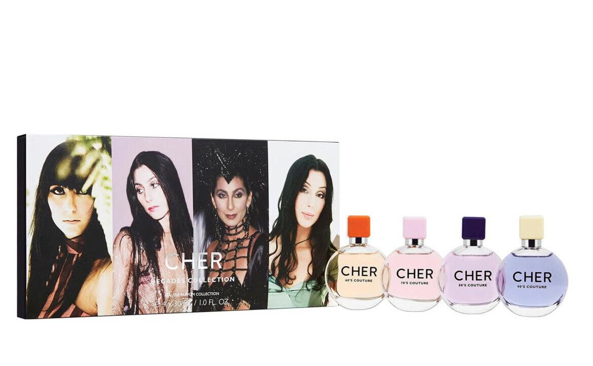 Cher Decades Collection 4 Piece Fragrance Set Eau De Parfum -1oz