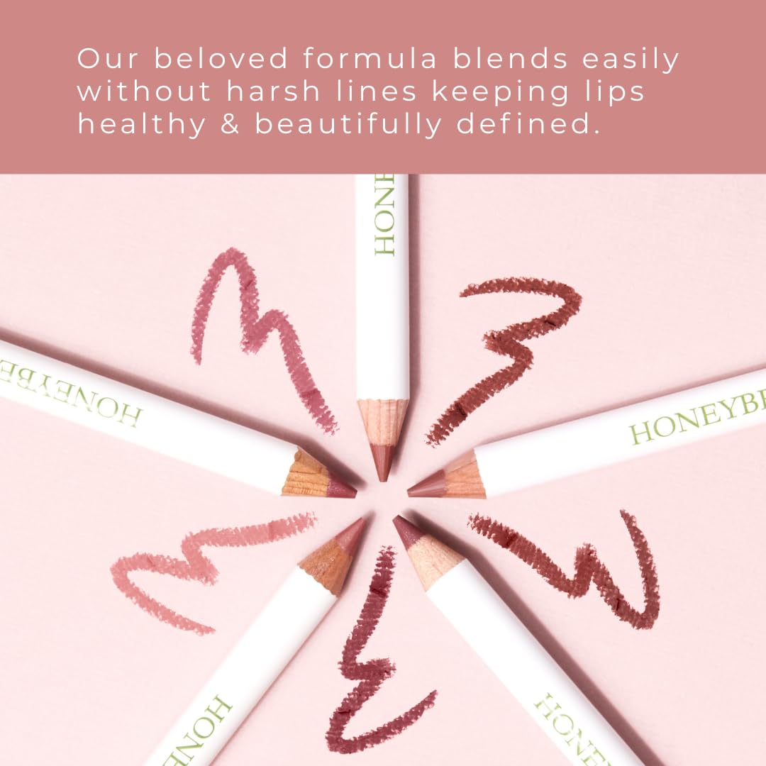 Honeybee Gardens Irresistible Lip Liner In Island Spice, Rosey Cinnamon Color, Long-Lasting, Gluten-Free, Vegan, 0.04 oz