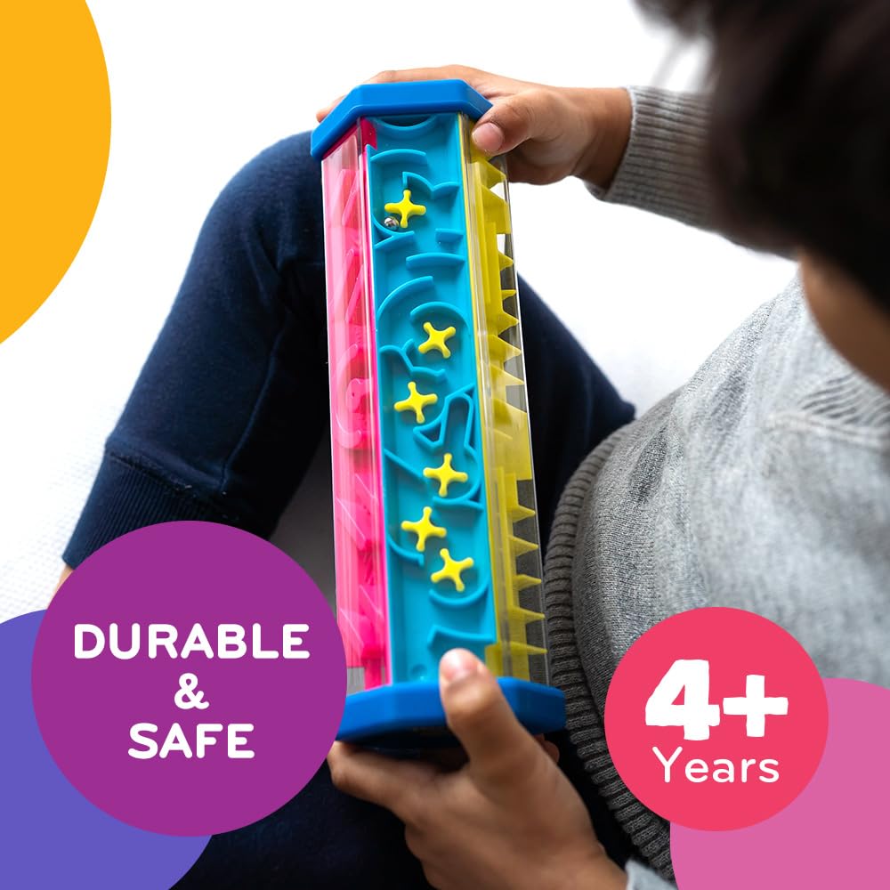 Mobi Zoomi Hexagon Maze Puzzle Game – 3D Gravity Ball Brain Teaser, Fidget Toy for Motor Skills & Coordination, Toddler & Kids Toy Ages 4+