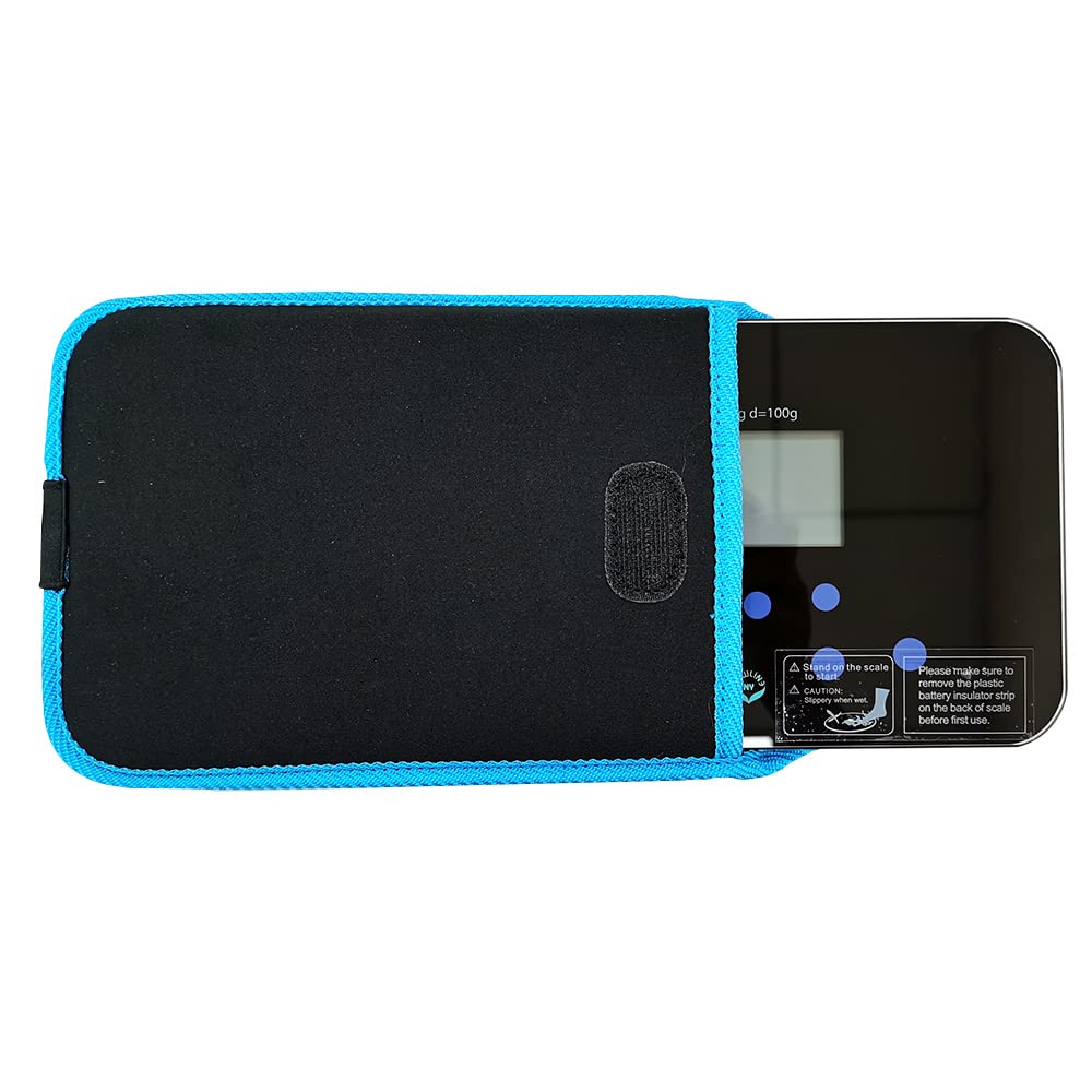 NewlineNY Step-on Super Mini Smallest Travel Bathroom Scale with Protection Sleeve: SBB0638SM-TW(Trendy Wave)+S002BU