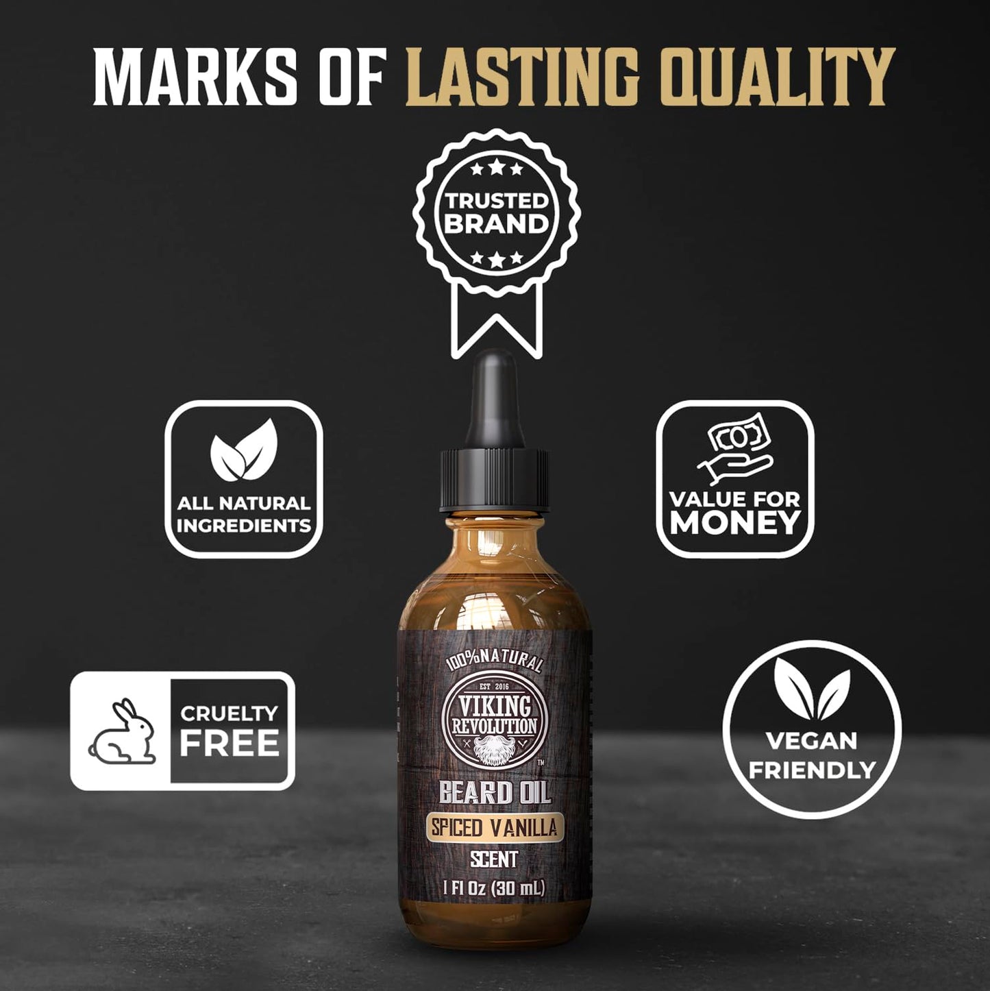 Viking Revolution Beard Oil for Men - Natural Mens Beard Oil with Argan Oil and Jojoba Oil - Beard Softener,Strengthens and Moisturizes - Beard Beauty and Personal Care Viking Revolution