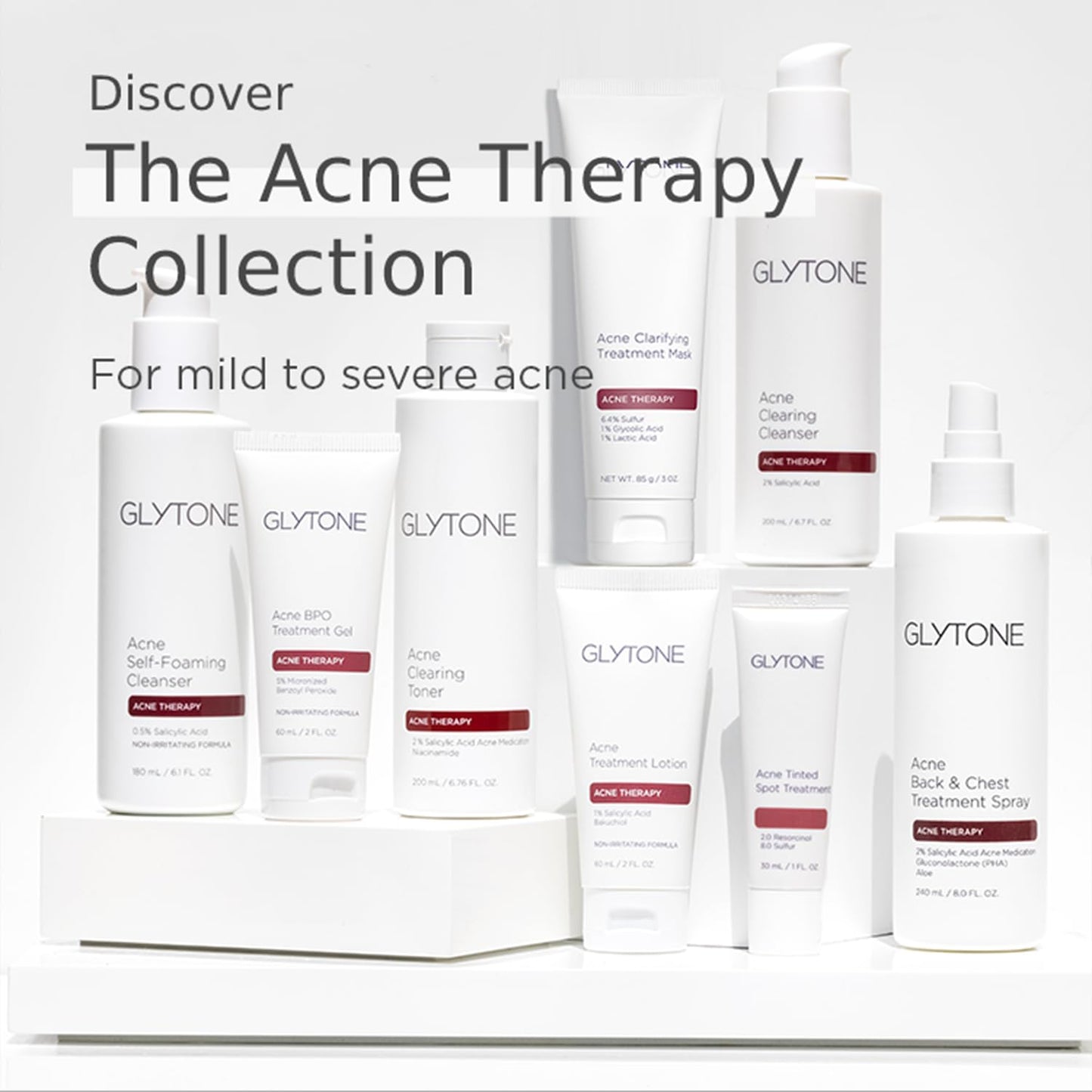 Glytone Chest & Back Acne Treatment Spray - 2% BHA Salicylic Acid with Gluconolactone - Body Acne Treatment for Bacne & Blackheads - Quick-Dry