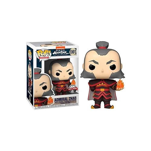 Funko POP Animation: Avatar - Admiral Zhao with Glow in The Dark Fireball, Amazon Exclusive, Multicolor