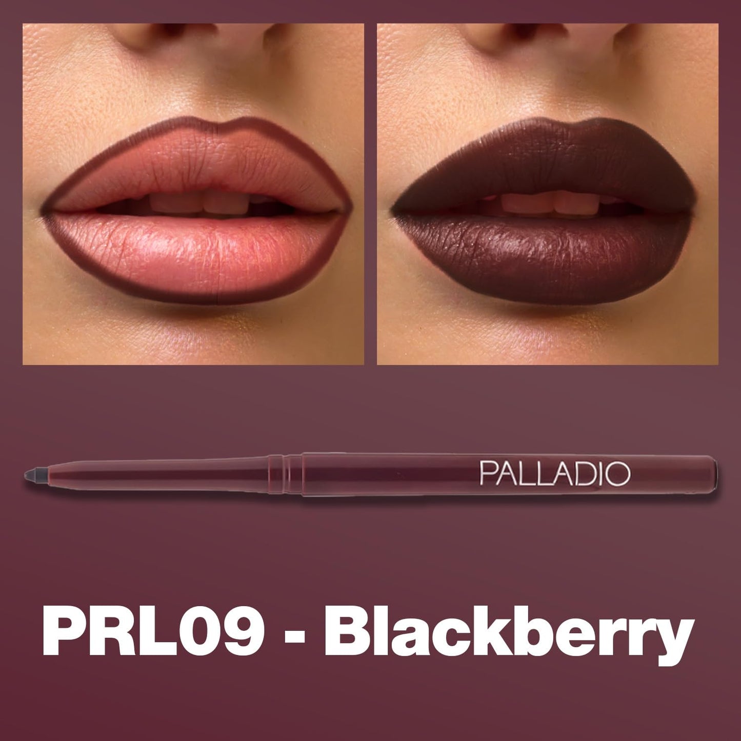 Palladio Retractable Waterproof Lip Liner High Pigmented and Creamy Color Slim Twist Up Smudge Proof Formula with Long Lasting All Day Wear No