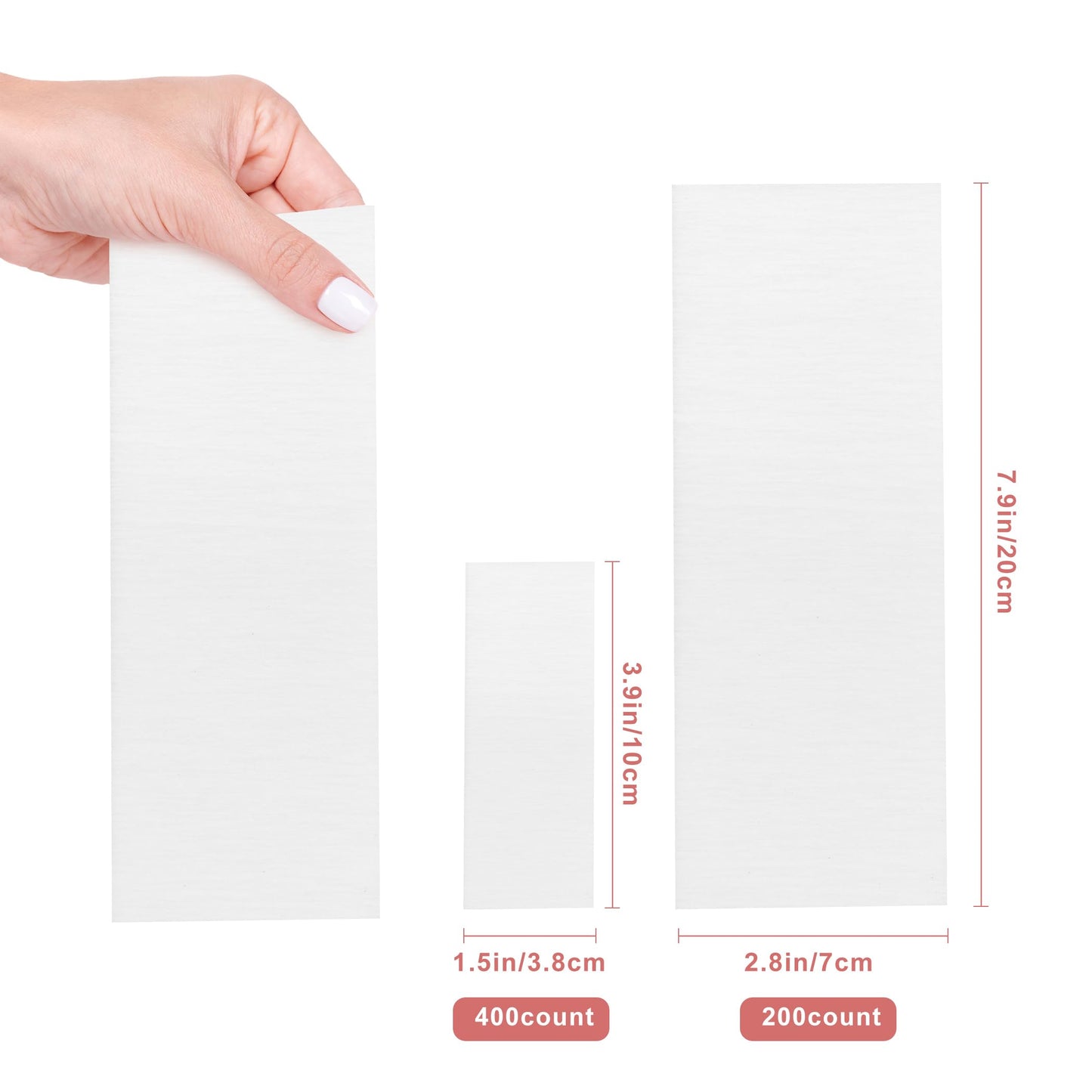 600-Count Non Woven Wax Strips, 2 Size Body and Facial Epilating Wax Strips Paper for Hair Removal, Beauty Waxing Strips for Leg Face Chest Back Beauty and Personal Care EWVVSS
