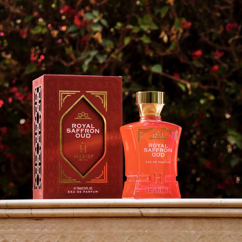 H HABIBI Royal Saffron Oud Arabian Perfume for Women - 2.5 oz (75ML) Long Lasting Women's Fragrance, Warm Woody Scent with Jasmine, Patchouli