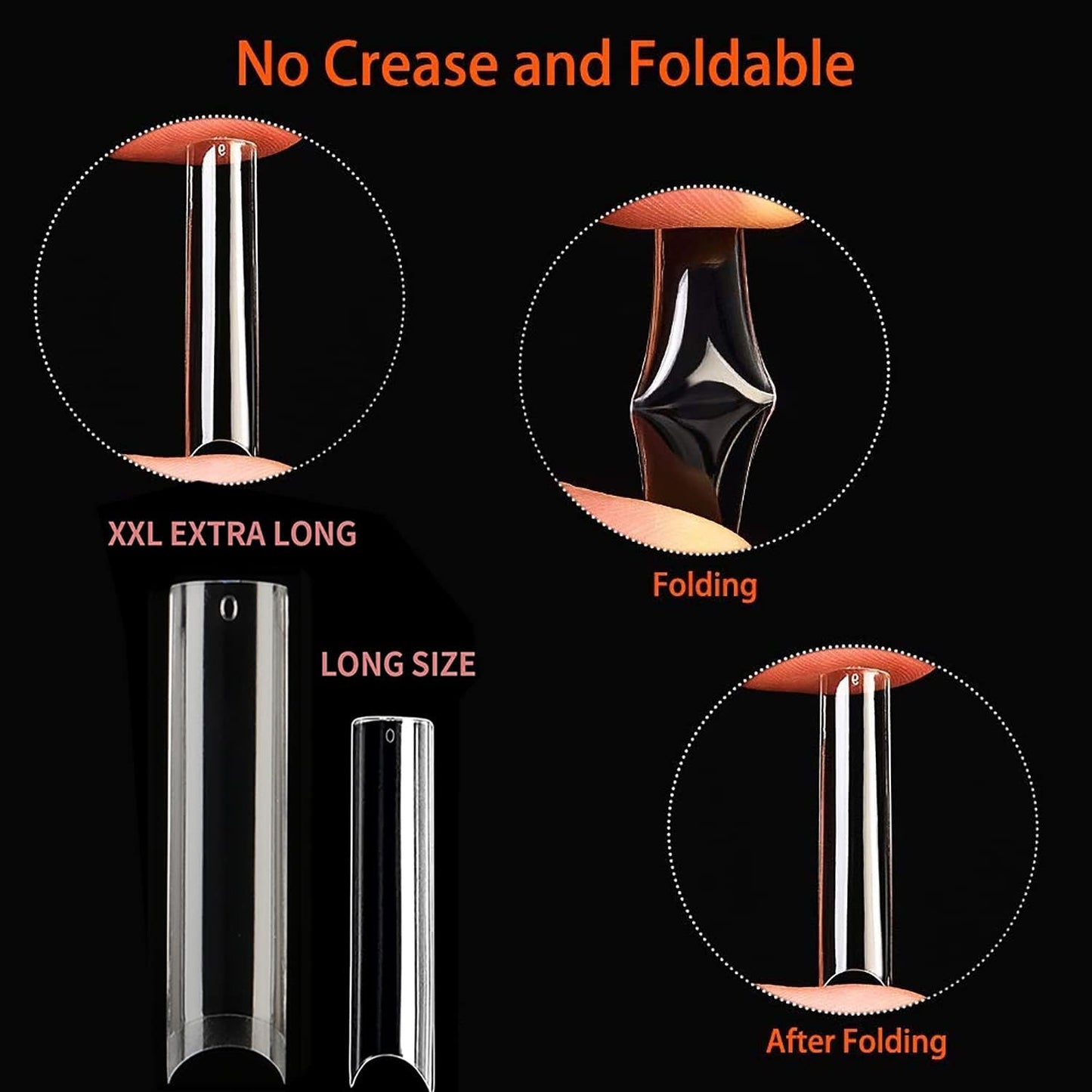 UNA GELLA Soft Gel Nail Tips XXL 432pcs Square Coffin No C Curve Clear Tapered Straight Nail Tips 2 Style For Salon Home DIY