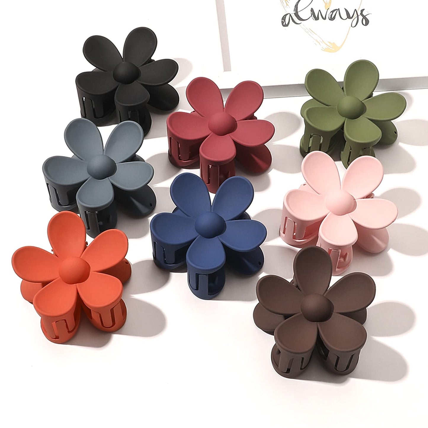Flower Hair Claw Clips 8PCS Cute Hair Clip Big Daisy Hair Clips Strong Hold Jaw Flower Clip Barrettes Large Hair Clamps Accessories Thick Hair