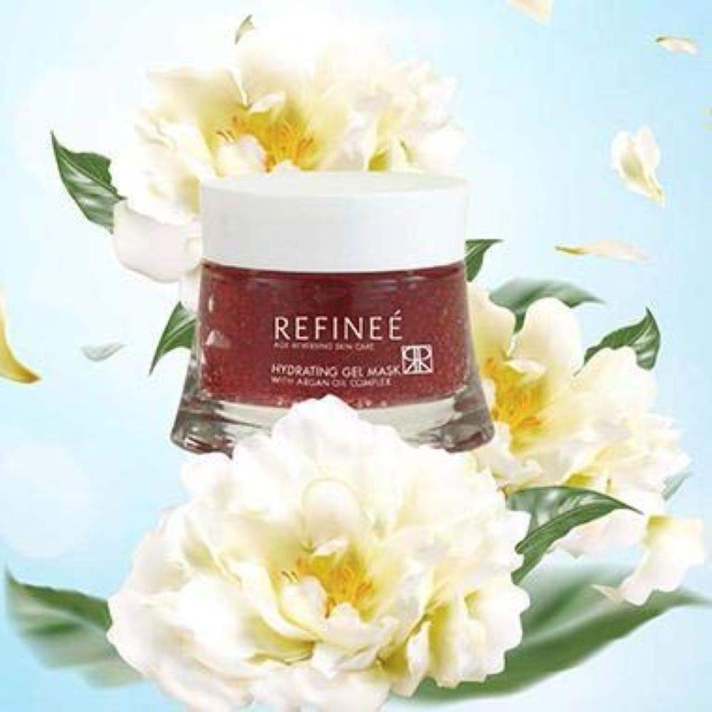 Refinee Hydrating & Repairing Gel Face Mask with Argan Oil for Dry & Damaged Skin 2oz