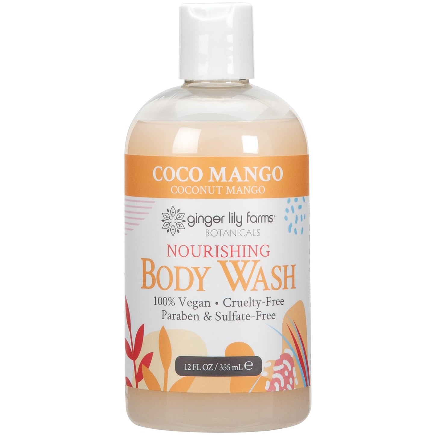 Ginger Lily Farms Botanicals Nourishing Body Wash, Coco Mango, 100% Vegan & Cruelty-Free, Coconut Mango Scent, 12 Fl Oz (Pack of 6) Beauty & Personal Care Ginger Lily Farms