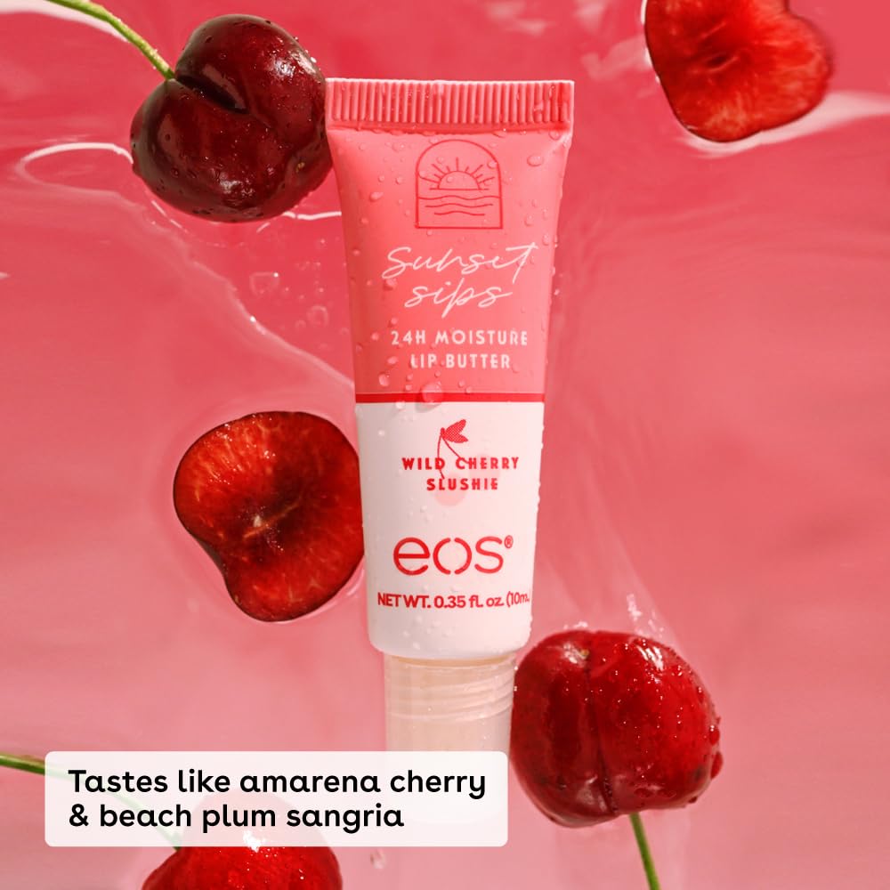 eos 24H Moisture Super Balm - Pink Lemonade & Wild Cherry Slushie, Day or Night Lip Treatment, Made for Sensitive Skin, Lip Balms & Moisturizers, 0.35