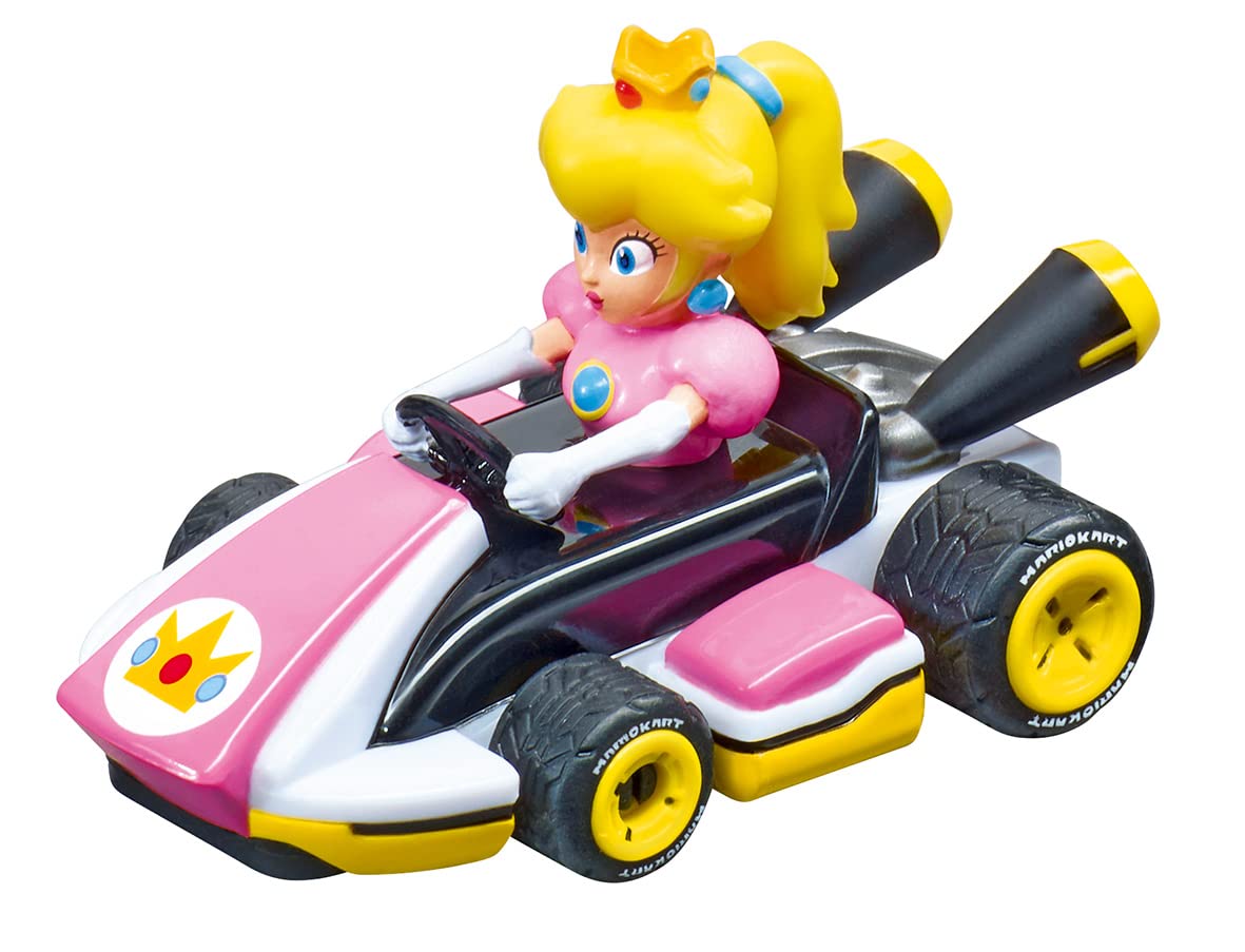 Carrera First Mario Kart Slot Car Race Track - Includes 2 Cars: Mario and Peach - Battery-Powered Beginner Toy Racing Set for Kids Ages 3 Years and Up