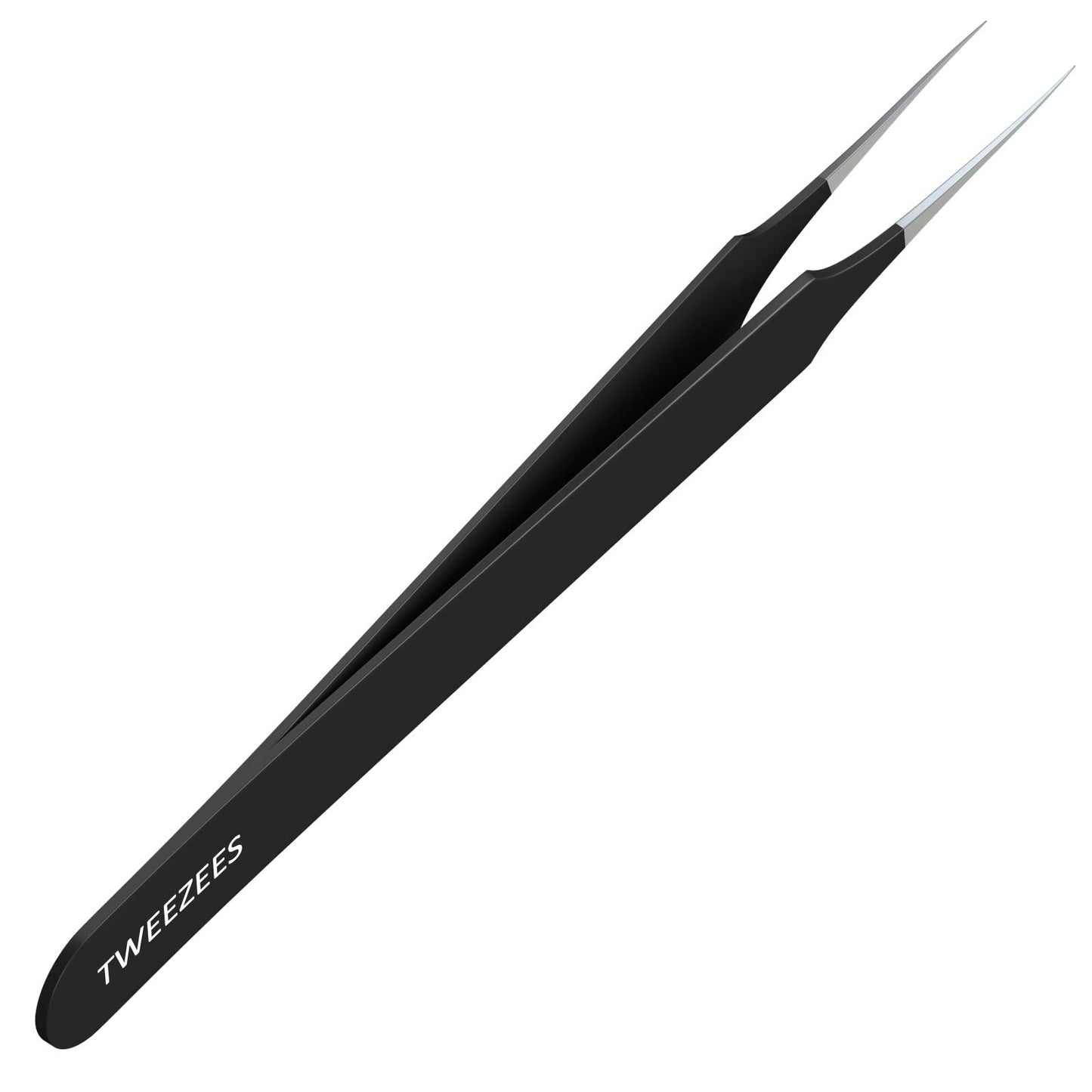 Ingrown Hair Tweezers | Pointed Tip | Black |Precision Stainless Steel | Extra Sharp and Perfectly Aligned for Ingrown Hair Treatment & Splinter