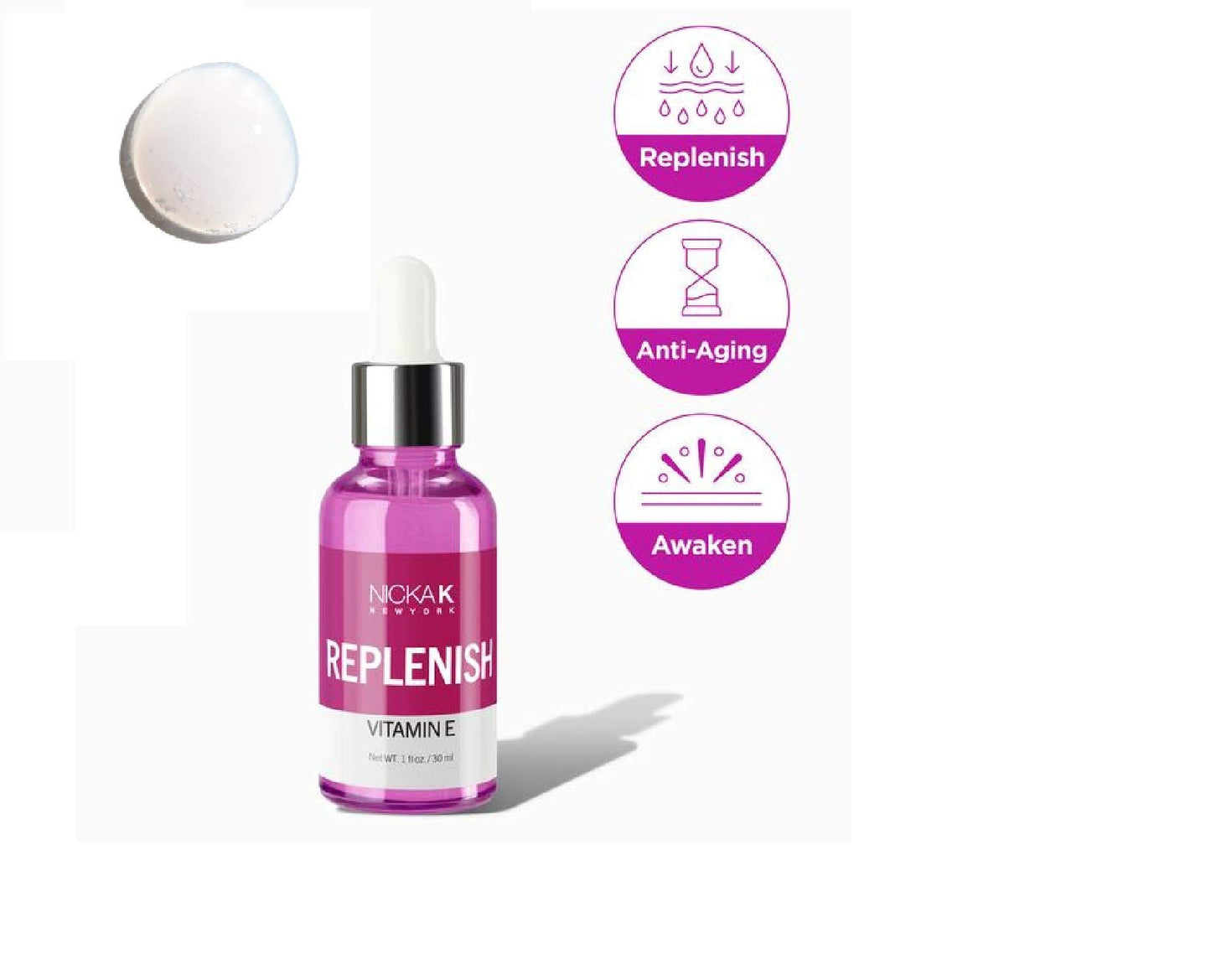 Nicka K Facial Ampoule Serum 1 Fl oz / 30 Ml (VITAMIN E)