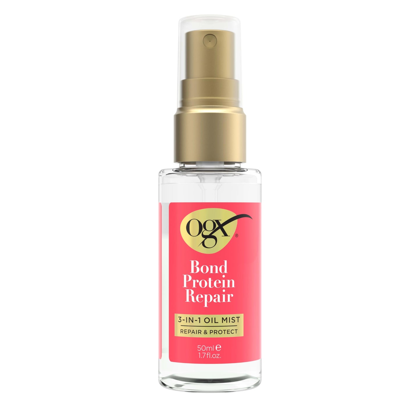 OGX Repair & Protect Bond Protein Repair 3-in-1 Oil Mist, Hair Oil Protects Dry, Damaged Hair Against Frizz, Strengthens & Maintains Shine, Hair Mist