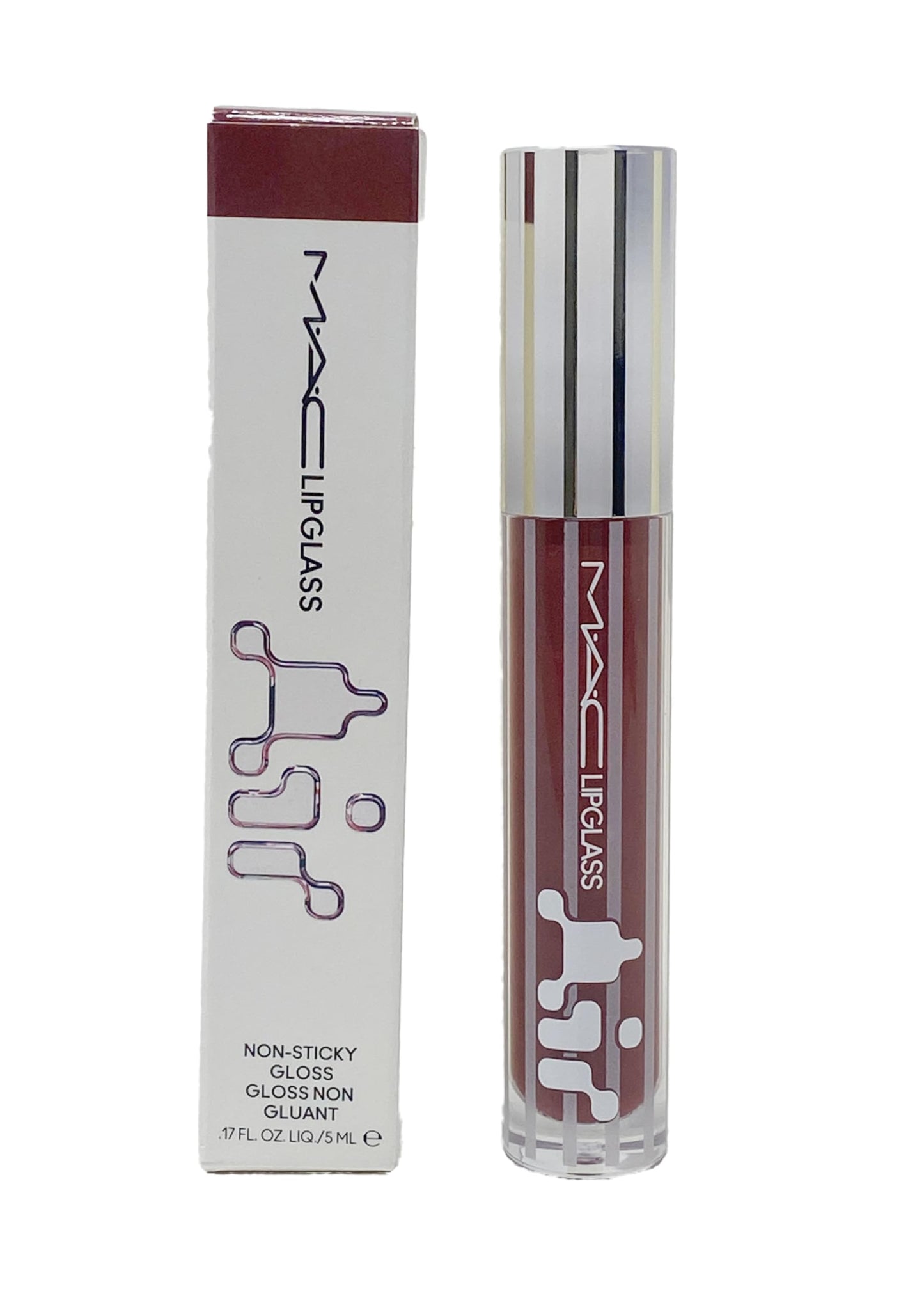 MAC Lipglass Air Non-sticky Gloss - 228 Aesthetic (Deep Brown with red undertone) .17 Fl Oz / 5 ml
