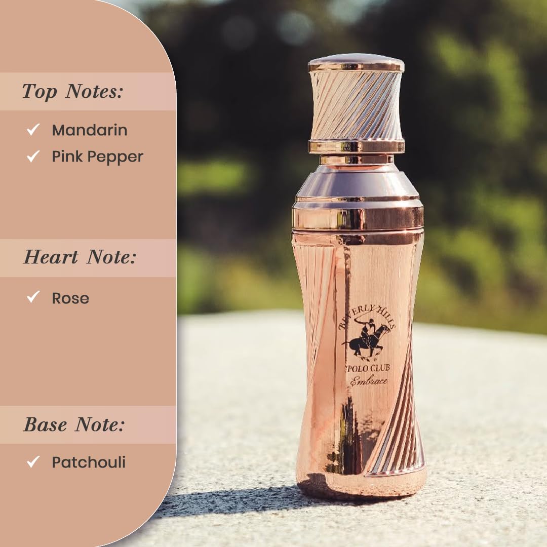 Beverly Hills Polo Club Sexy EMBRACE - Cologne for Women with Notes Rose, Mandarin Pink Pepper & Patchouli,Fresh & Floral Fragrance Scent