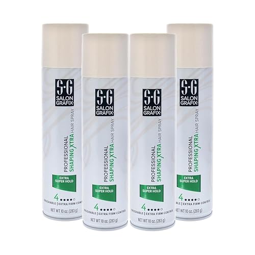 Salon Grafix Shaping Hair Spray - Brushable and Freshly Scented Hairspray for Women and Men - Professional Quality Result - Extra Super Hold - 4 pc