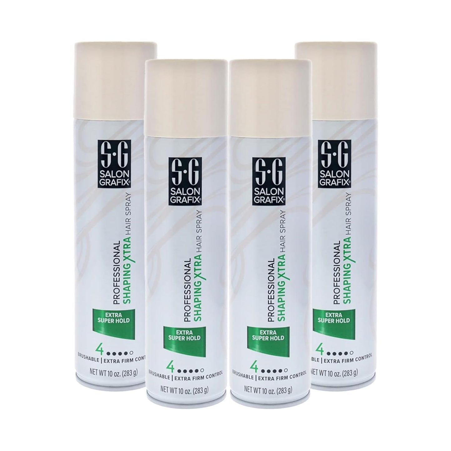 Salon Grafix Shaping Hair Spray - Brushable and Freshly Scented Hairspray for Women and Men - Professional Quality Result - Extra Super Hold - 4 pc