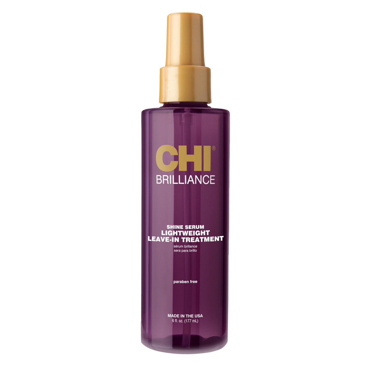 CHI Brilliance Shine Serum Lightweight Leave-In Treatment, Provides Superior Smoothness & Manageability, Sulfate, Paraben, & Cruelty-Free, 6 Oz