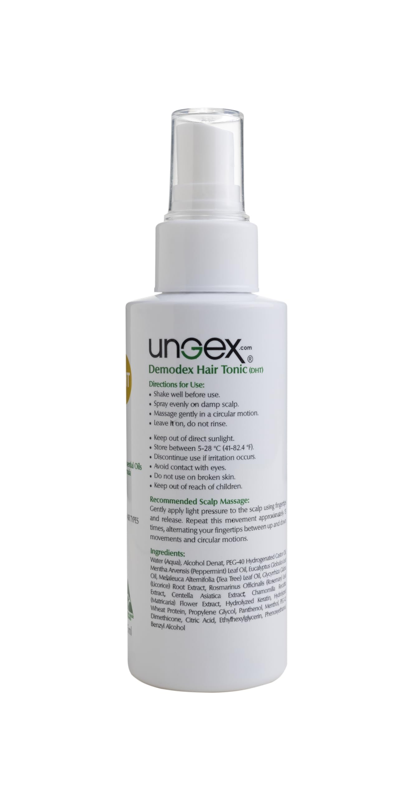 Ungex Demodex Hair Tonic | Herbal Leave-In Spray for Scalp & Hair Care | Natural Formula | DHT