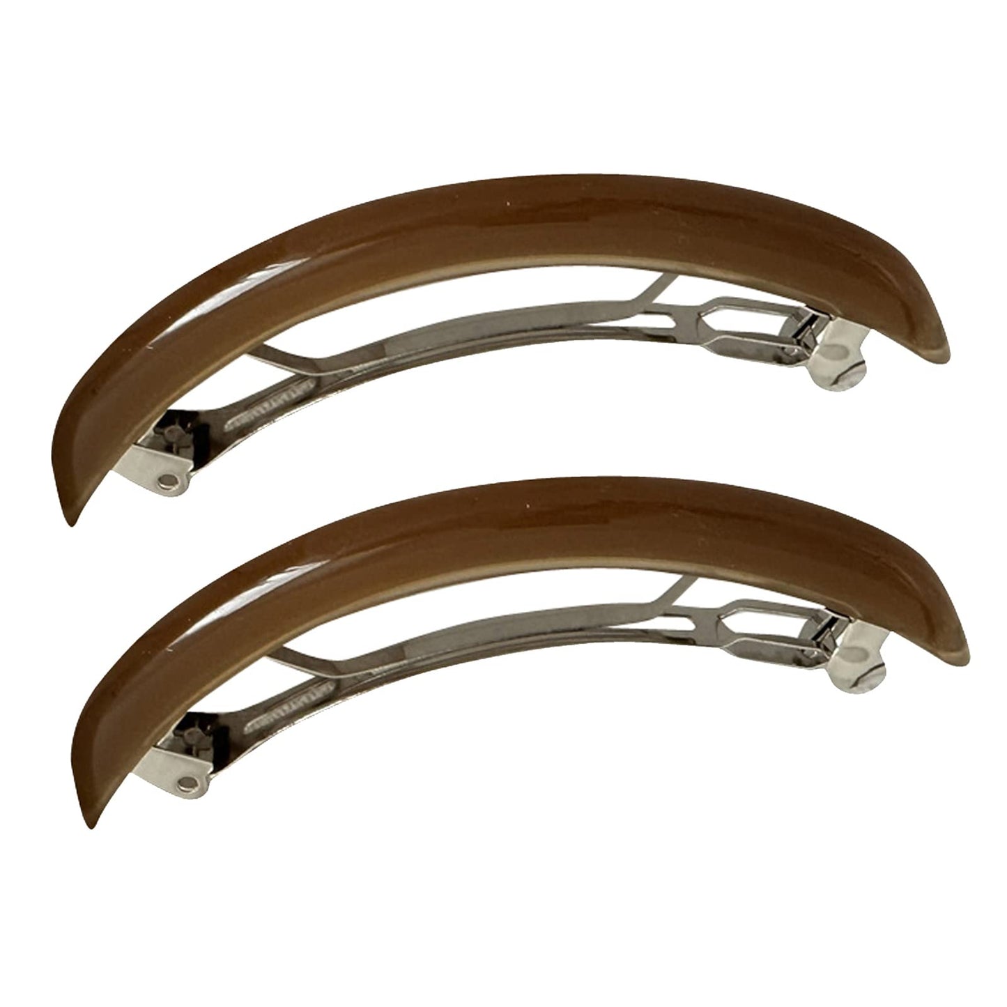 2 Pack Vivid Color Curved French Acetate Barrettes Hair Clips Metal Spring Clips Ponytail Barrette Hairstyle Hair Grip No Slip Grip Workouts Hairpins