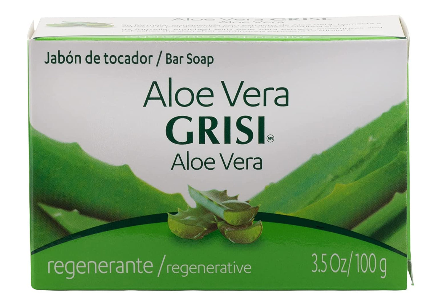 Grisi Aloe Vera Soap, Cleansing Soap with Aloe Vera, Soothing and Refreshing your Skin, 6-Pack of 3.5 Oz each, 6 Bar Soaps