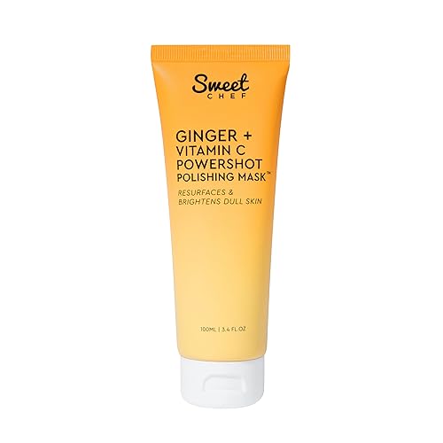 Sweet Chef Ginger + Vitamin C Powershot Polishing Mask - Brightening Face Mask for Dark Spots & Uneven Skin Tone + Maca, Rice Powders & AHA Face