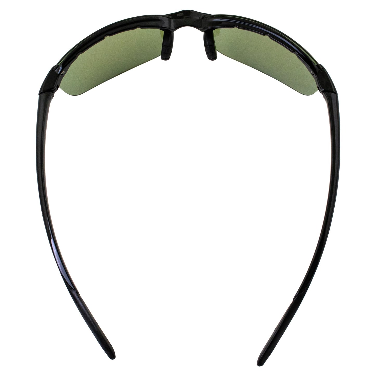 Islander Eyes Nevis Polarized Sunglasses for Men or Women Rimless Sports Wrap Black Temples w/Blue Mirror Lens