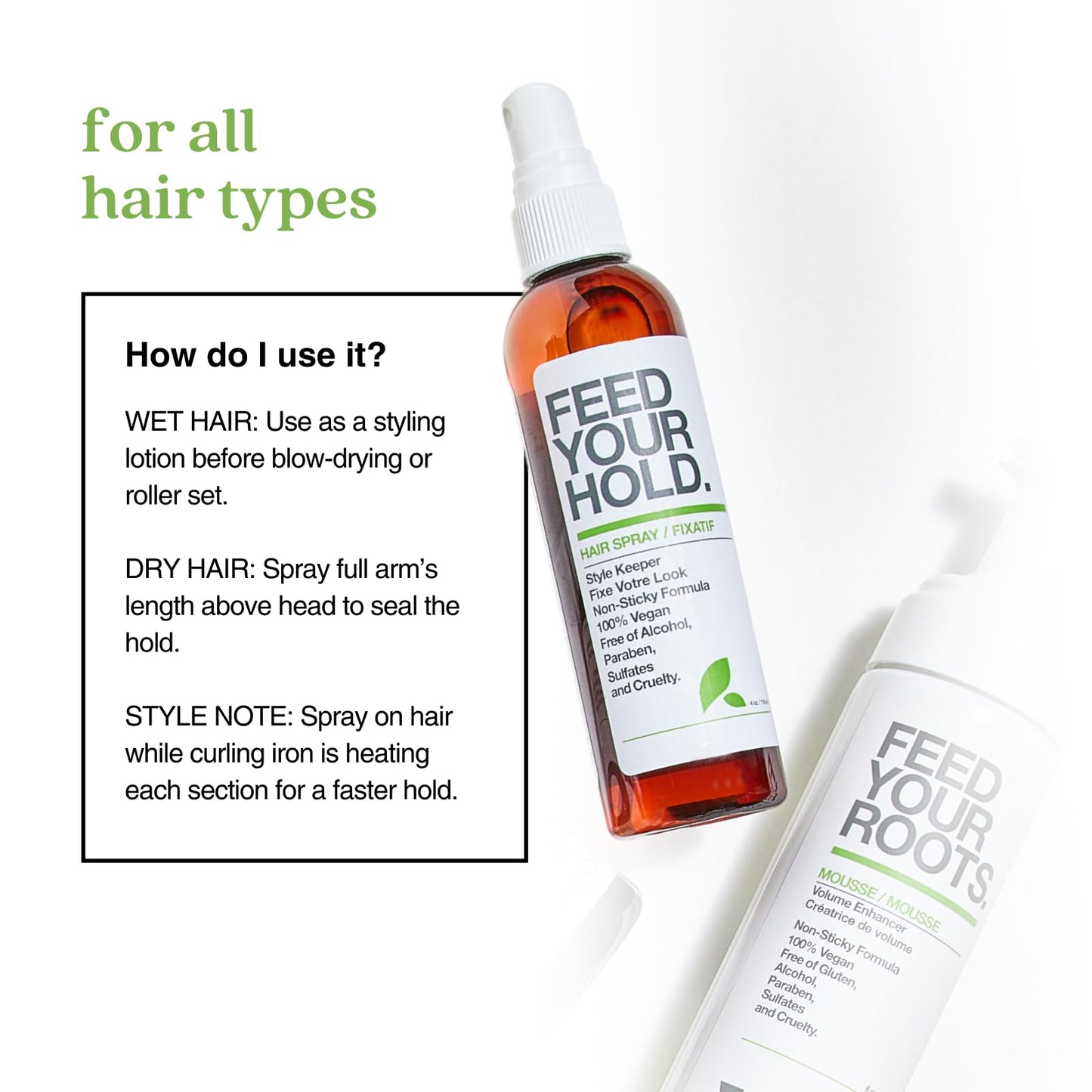 Yarok Feed Your Hold - Volumizing Hair Spray for Fine Hair. Flexible Hold Organic Hairspray for Women. Natural, Alcohol-Free & Vegan - Nutrients
