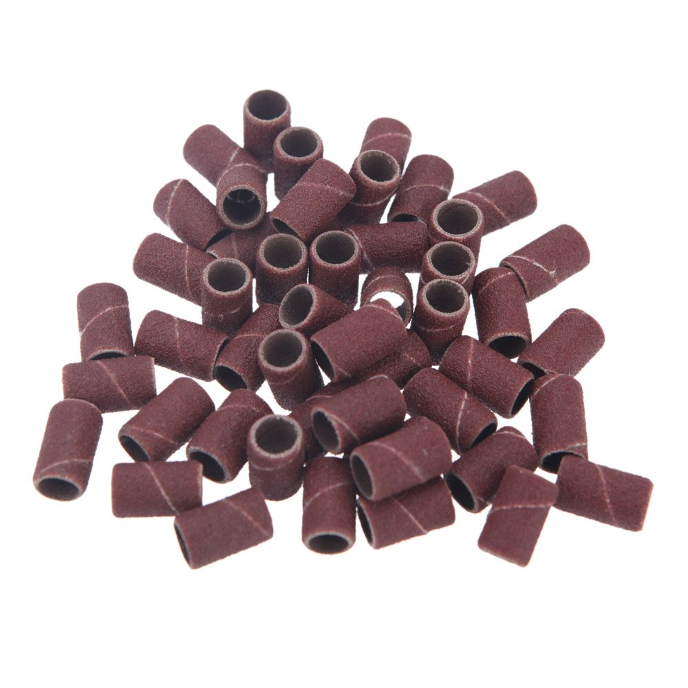 Yimart® 100Pcs 80 Grit Nail Art Sanding Bands for Nail Drill Bits Machine Manicure Pedicure