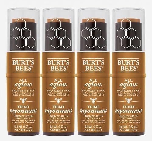 Burt's Bees 100% Natural All Aglow Bronzer Stick - Bronze Splash (1610) - .32oz (4 Pack)