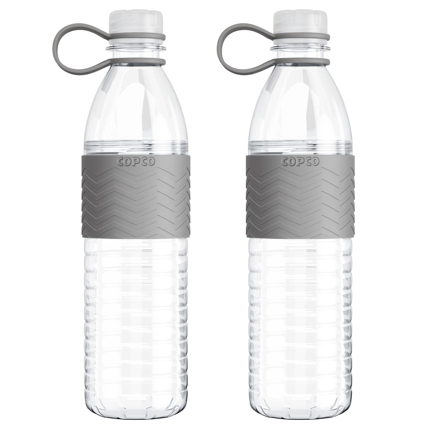 Copco Hydra 20 oz Tritan Water Bottle with Spill Resistant Lid & Non-Slip Sleeve (Set of 2) - BPA-Free, Dishwasher Safe, Fits Cup Holders, Great